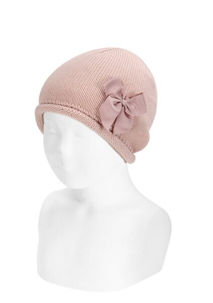 Bērnu cepure - rozā krāsa - ar bantīti